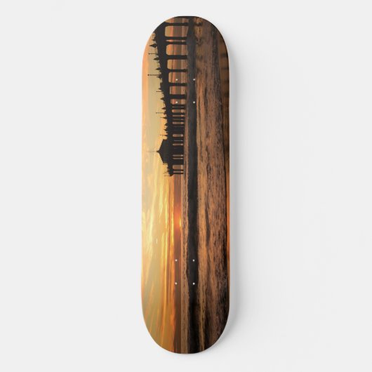 Pier strand zonsondergang persoonlijk skateboard (Voorkant)