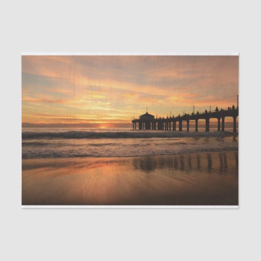 Pier strand zonsondergang tissuepapier (Voorkant)