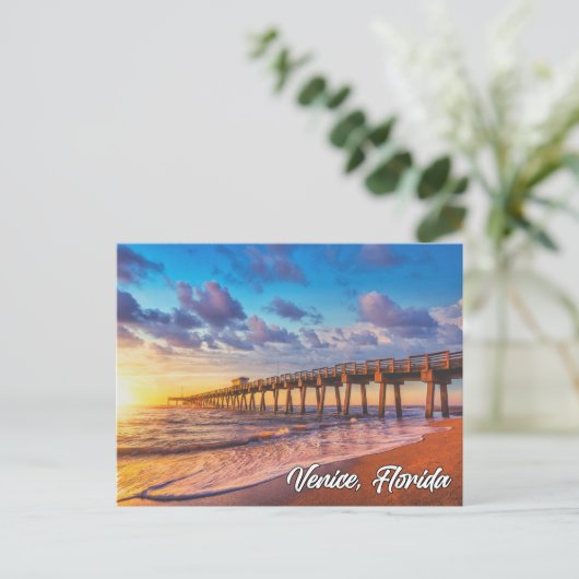 Pier van Venetië Gevist, Venetië, Florida Briefkaart (Staand voorkant)