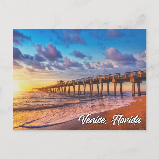 Pier van Venetië Gevist, Venetië, Florida Briefkaart (Voorkant)