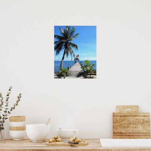 Pier voor duiken op eilanden poster (Keuken)