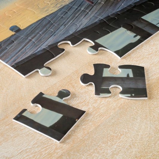 Pier ziet de oceaan over het hoofd, Belize Legpuzzel (Zijkant)