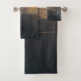 pier zonsondergang bad handdoek