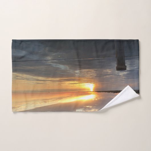 pier zonsondergang bad handdoek (Handdoek)