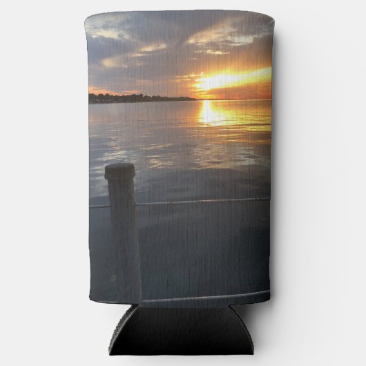 pier zonsondergang seltzer blikjeskoeler (Voorkant)