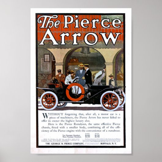 Pierce Arrow Motor Car Poster (Voorkant)