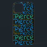 Pierce Case-Mate iPhone Case<br><div class="desc">Pierce. Show en draag deze populaire, mooie mannelijke voornaam die is ontworpen als kleurrijke tekstwolk gemaakt van horizontale en verticale krommende typografie van handletters in verschillende maten en schattige verse kleuren. Draag je positieve amerikaanse naam of show de wereld waar je van houdt of waar je van houdt. Merk met...</div>