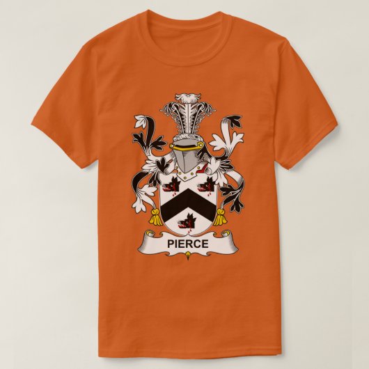 Pierce Coat of Arms Family Crest T-shirt (Design voorkant)