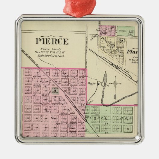 Pierce, Nebraska Metalen Ornament (Voorkant)