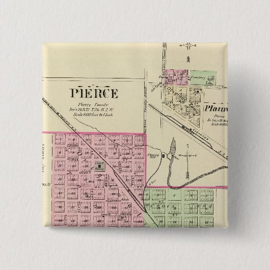 Pierce, Nebraska Vierkante Button 5,1 Cm (Voorkant)