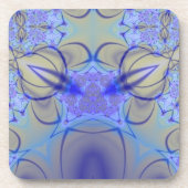 Pierce | Paarse en gele fractale kunst Drankjes Onderzetter (Voorkant)