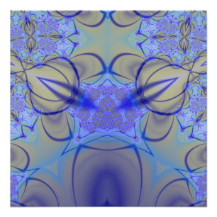 Pierce Paarse en gele fractale kunst Perfect Poster