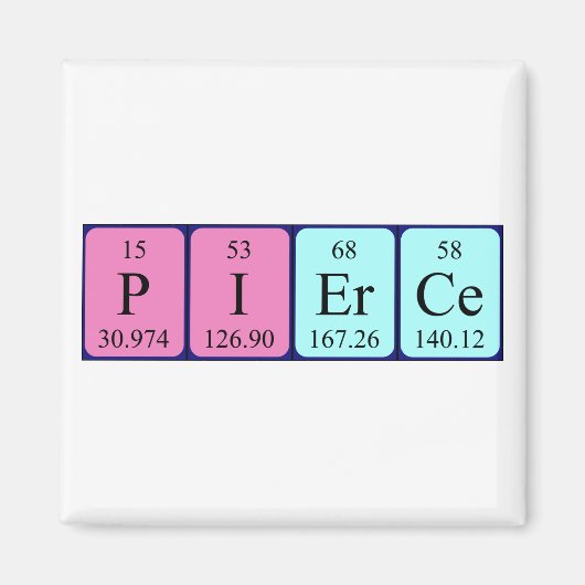 Pierce periodieke table name magnet (Voorkant)