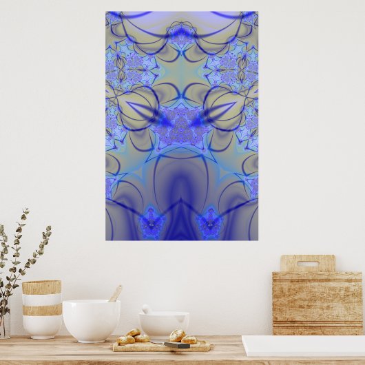 Pierce | Purple and Yellow Fractal Art Poster (Keuken)