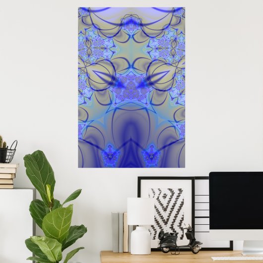 Pierce | Purple and Yellow Fractal Art Poster (Thuiskantoor)