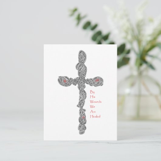 Pierced Cross - Isaiah 53:5 Briefkaart (Staand voorkant)