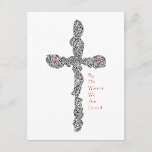 Pierced Cross - Isaiah 53:5 Briefkaart