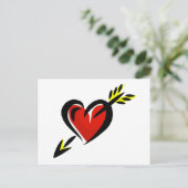 Pierced Heart Arrow Valentijn Feestdagenkaart (Staand voorkant)