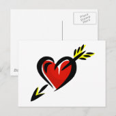 Pierced Heart Arrow Valentijn Feestdagenkaart (Voorkant / Achterkant)