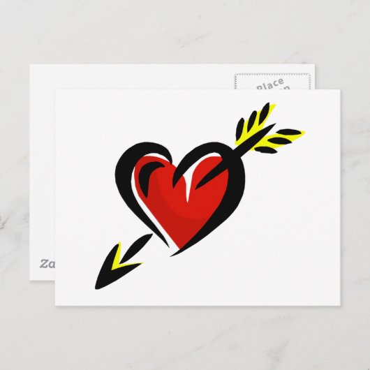 Pierced Heart Arrow Valentijn Feestdagenkaart (Voorkant / Achterkant)