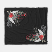 Pierced Heart op Wings Fleece Deken (Voorkant (Horizontaal))