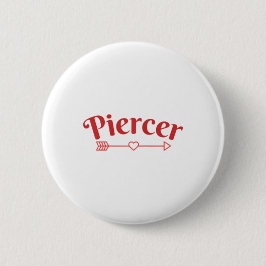 Piercer Arrow Heart Professional Piercing Shop Red Ronde Button 5,7 Cm (Voorkant)