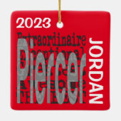 Piercer Buitengewoon DOUANE Keramisch Ornament (Achterkant)