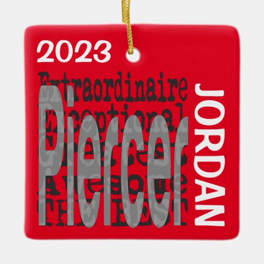 Piercer Buitengewoon DOUANE Keramisch Ornament (Voorkant)