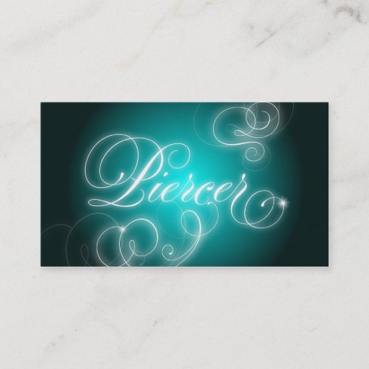 Piercer Visitekaartje Elegant Flourish Glow (Voorkant)