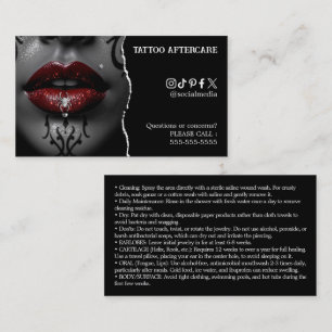 Piercing Nazorg Instructies Business Card Visitekaartje