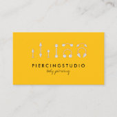 Piercing oranje geel visitekaartje (Voorkant)