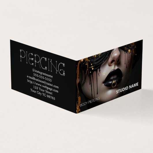 Piercing salon Afspraak Visitekaartje (Buitenkant)