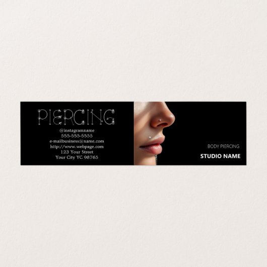 Piercing salon Afspraak Visitekaartje (Buitenkant ongevouwen)