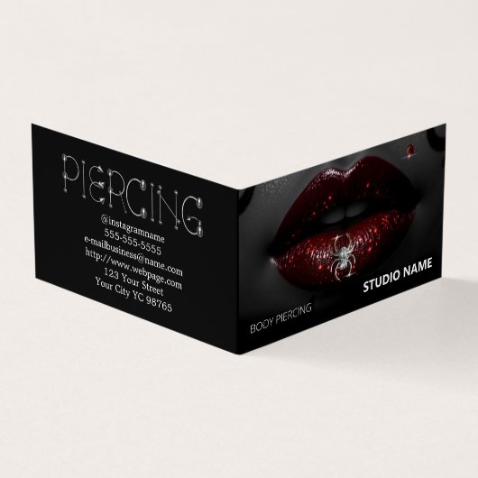 Piercing salon Afspraak Visitekaartje (Buitenkant)