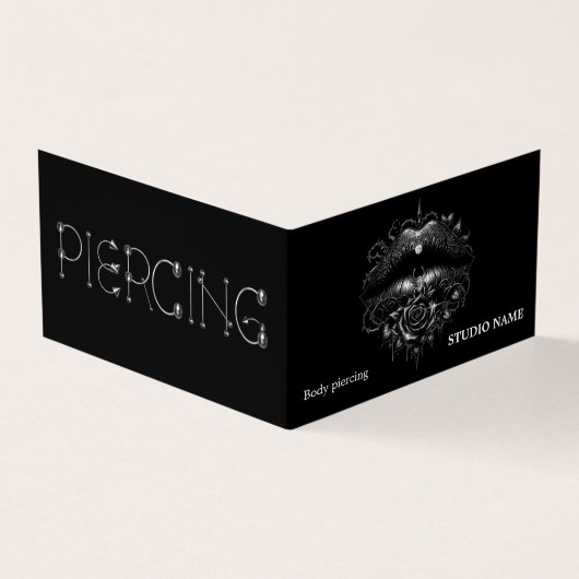 Piercing salon Visitekaartje (Buitenkant)