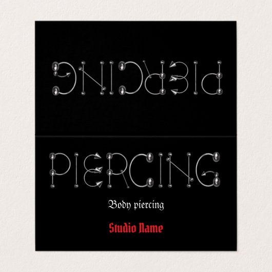 Piercing salon Visitekaartje (Buitenkant ongevouwen)