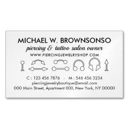 Piercing Sieraden Winkel Branding Magnetisch Visitekaartje
