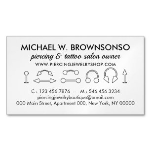 Piercing Sieraden Winkel Branding Magnetisch Visitekaartje