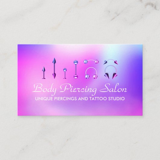 Piercing Specialist hologram Chic Visitekaartje (Voorkant)