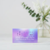 Piercing Specialist hologram roze Visitekaartje (Staand voorkant)