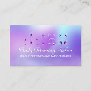 Piercing Specialist hologram roze Visitekaartje