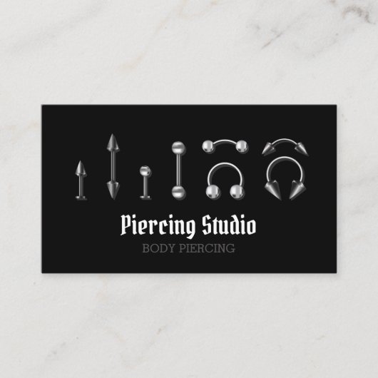 Piercing Specialist Modern Visitekaartje (Voorkant)