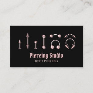 Piercing Specialist Modern Zwart roze Visitekaartje