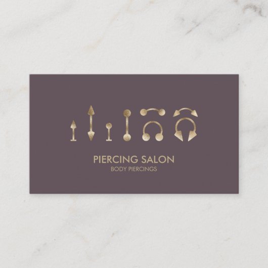 Piercing Specialist Roze Roos Visitekaartje (Voorkant)