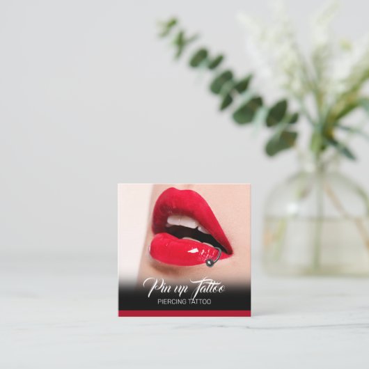 Piercing Studio Tattoo Piercing specialist Vierkante Visitekaartje (Staand voorkant)