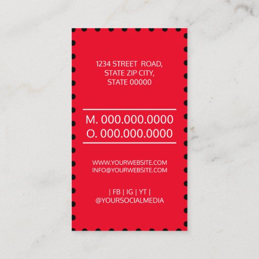 Piercing Studio Tattoo Piercing specialist Visitekaartje (Achterkant)