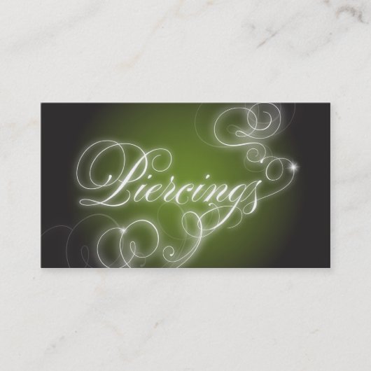 Piercings Visitekaartje Elegant Flourish Glow (Voorkant)