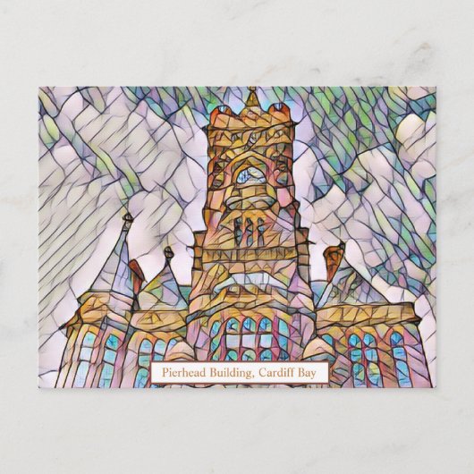 Pierhead Building Cardiff Digital Art Briefkaart (Voorkant)