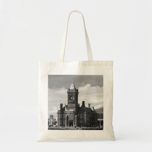 Pierhead Building, Cardiff, Wales (Z&W) Tote Bag (Voorkant)