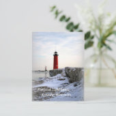 Pierhead Lighthouse, Kenosha Wisconsin Briefkaart (Staand voorkant)